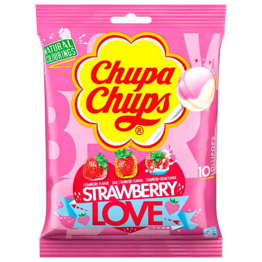 Chupa Chups Strawberry Love Lollipops (12x120g)